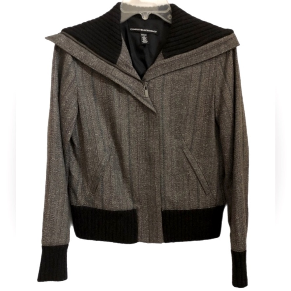 Company Ellen Tracy  Gray Tweed Wool Collar Jacket